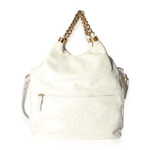 Chanel Cream Lambskin Rodeo Drive Medium Hobo